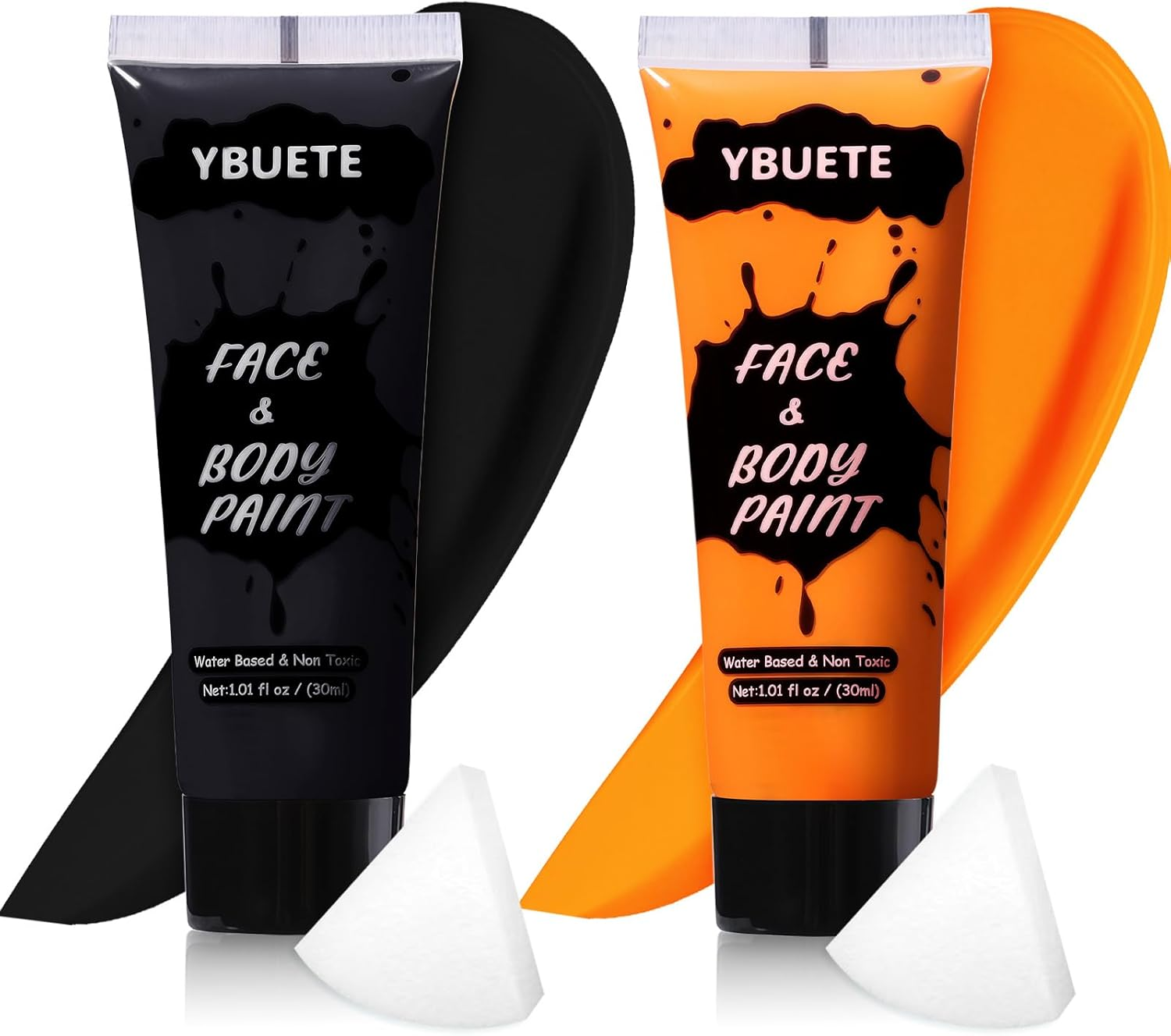 YBUETE 3Pcs Face Body Paint, Professional Paint for Halloween Cosplay Costume Party, Full-Coverage Multi-Color Cream Makeup Body Paint for Adult Halloween Cosplay SFX Makeup Paint (White+Black+Red)