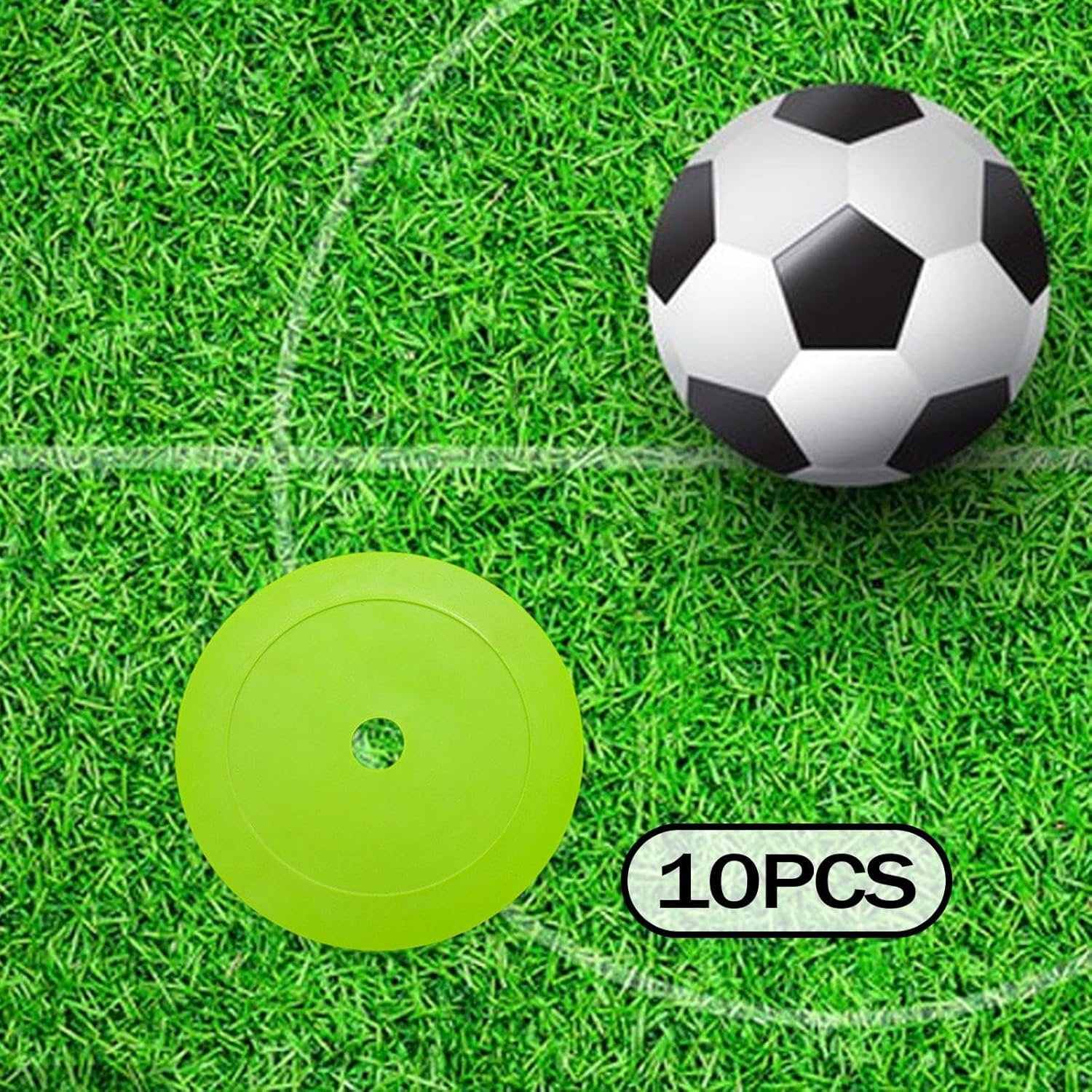 10Pcs Markers Flat Cones Non Slip Rubber Flat Discs Field Court Markers for Soccer Agility Practice Football Training image number 5