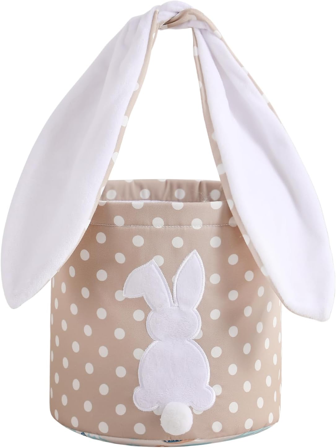 MONOBLANKS Easter Bunny Basket Bags Carrying Gift and Eggs Hunt Bag,Rabbit Canvas Toys Bucket Tote (A-Blue)