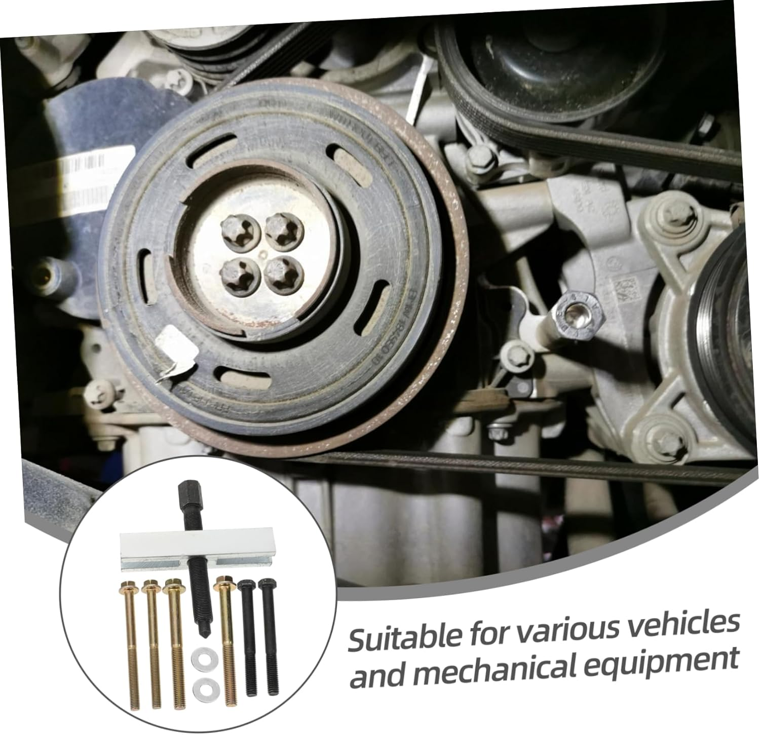 COSMEVIVI Heavy Duty Crankshaft Belt Pulley Puller Tool Set Universal Bearing Puller for Automotive Engine and Motorcycle Repair Mechanic Workshop Equipment image number 1