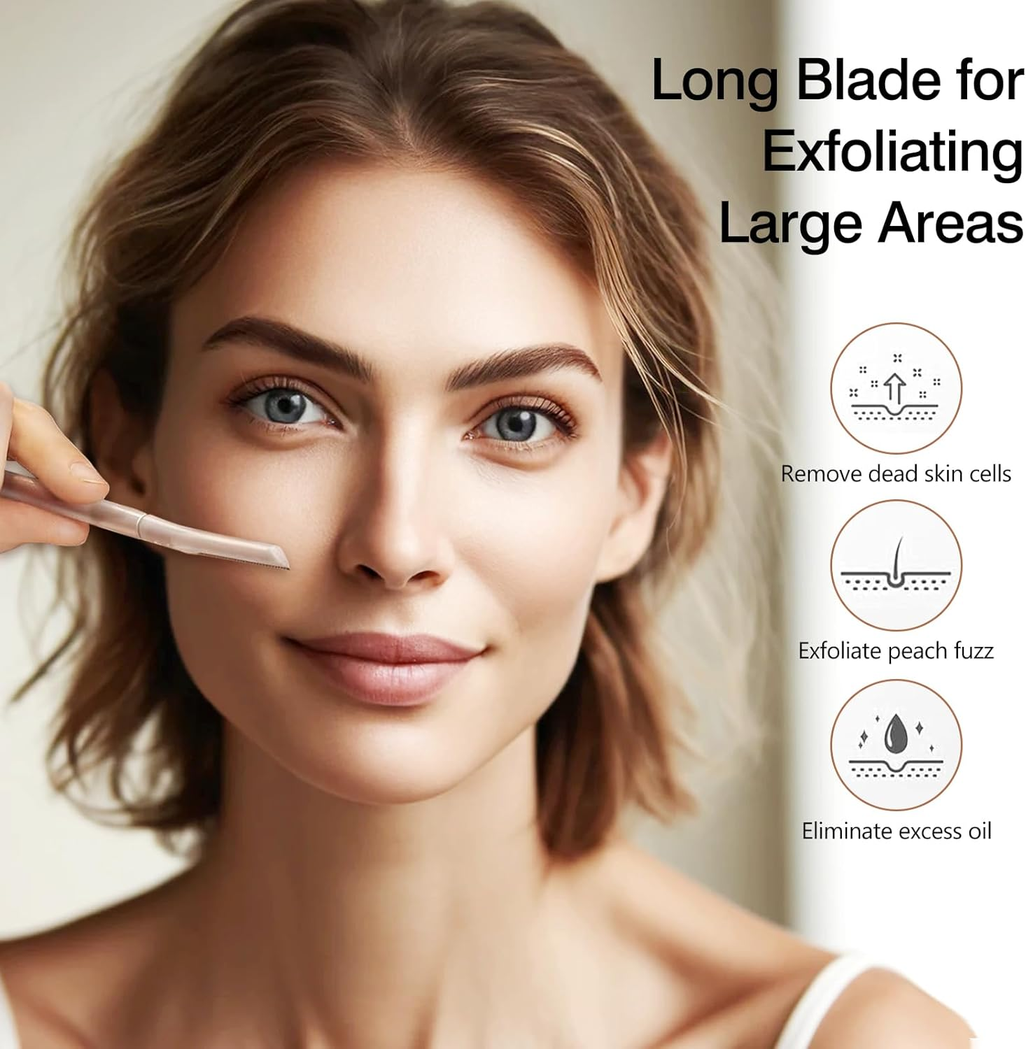 Kootinn 10-Pack Professional Dermaplaning Razor for Women: Peach Fuzz, Facial & Eyebrow Hair Removal, Transparent image number 5