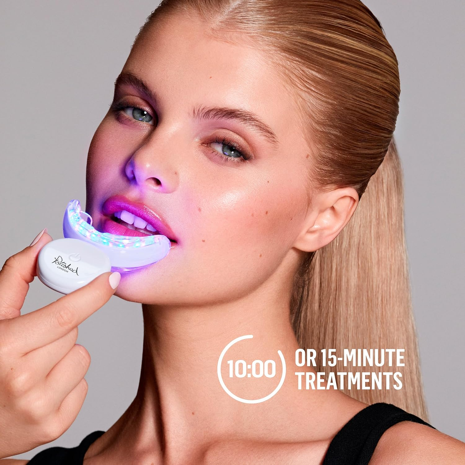 Polished London Teeth Whitening Kit with LED Dual Light ? PAP Pro Formula, Peroxide-Free, Vegan, No Sensitivity, up to 10 Shades Whiter, Enamel Safe, Dentist Approved, Home Use image number 1