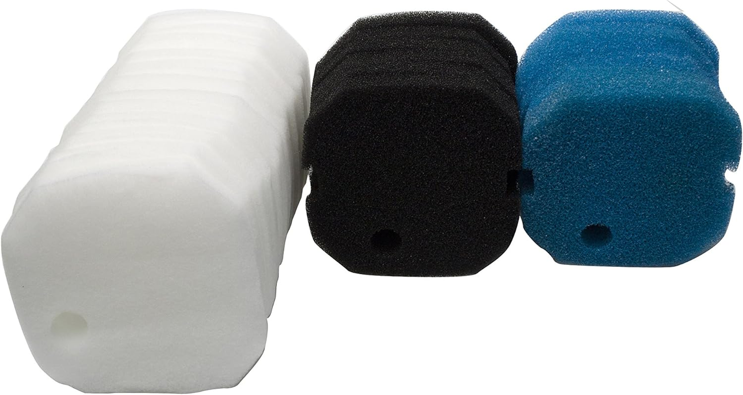 LTWHOME Poly Coarse Fine Foam Filter Pads Set Fit for Aqua One AQUIS 1200/1250 and 1000/1050(Pack of 24)