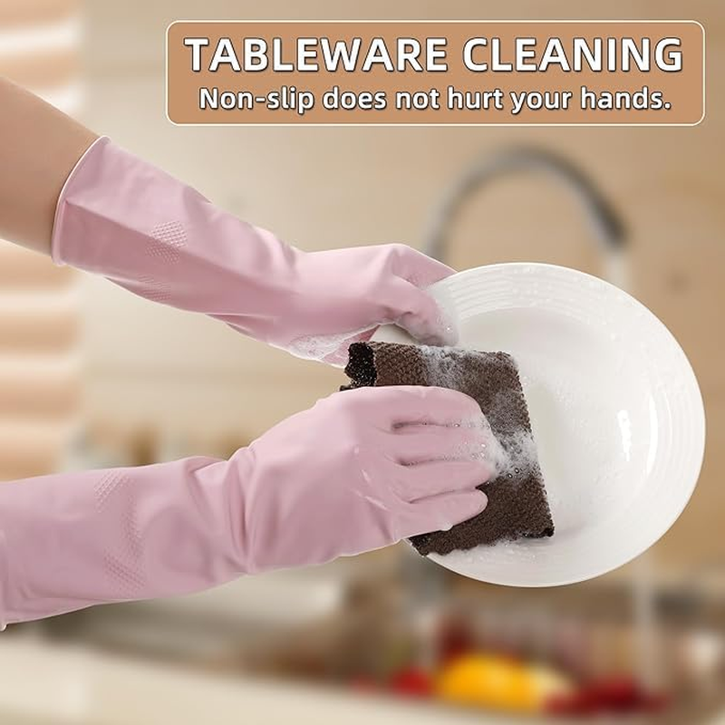 Rubber Cleaning Gloves 6 Pairs Heavy Duty Rubber Gloves Waterproof & Chemical Resistant for Dishwashing, Cleaning, Automotive & More! image number 3