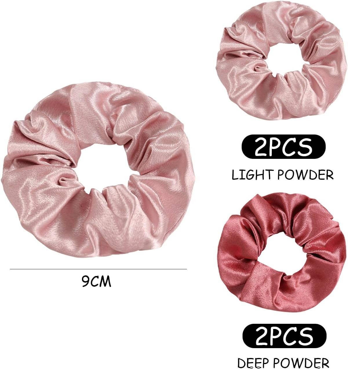 Pack of 4 Retro Hair Bobbles Satin Hair Bobbles Plain Hair Accessories Elastic Hair Ties Women Hair Accessories Hair Accessories image number 4