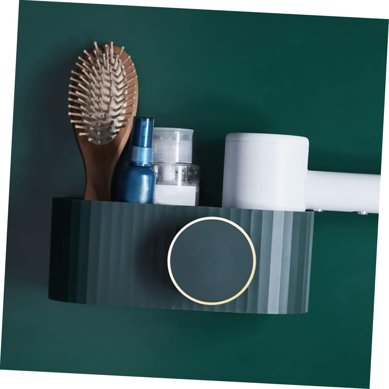 NIYANGLE Hair Dryer Storage Shelf Wall-Mounted Bathroom Supply Stylish Modern Material Rack image number 3