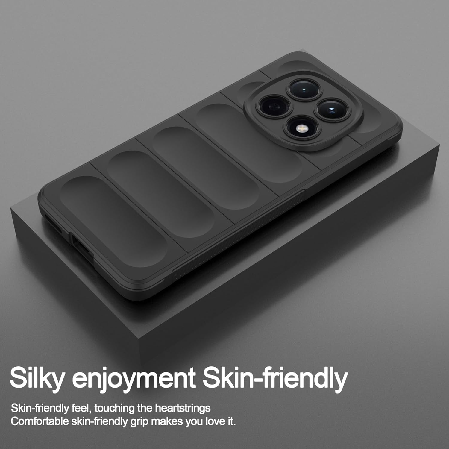 ESHUYI Liquid Silicone Case for Xiaomi Redmi Note 15 5G with Anti-Germ Protection, Anti-Scratch Soft Microfiber Lining, High Resilience Gel Rubber Full Body Shockproof Cover, Black image number 1