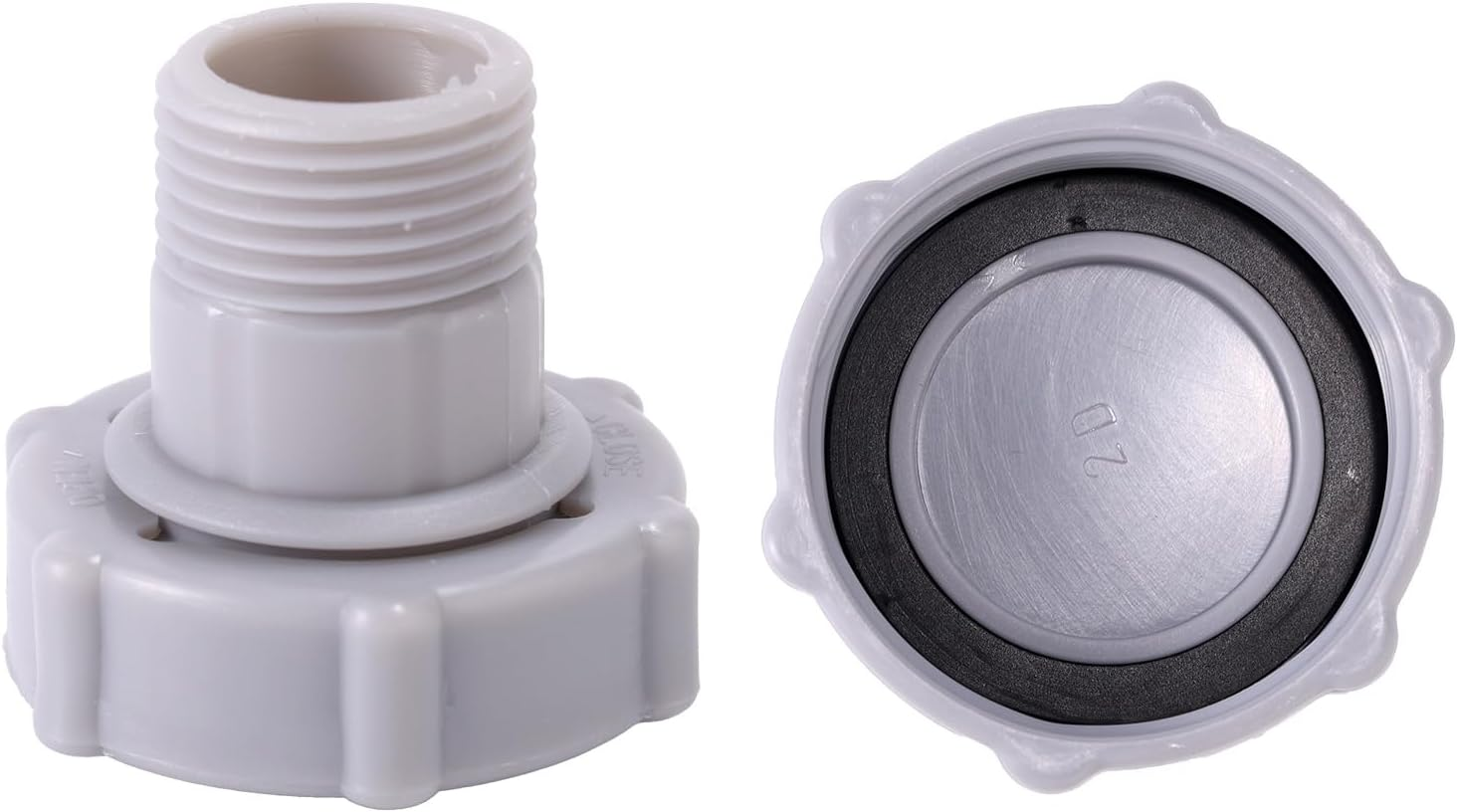 2Pcs Pool Replacement Part for Coleman, Drain Valve Cap & Hose Connector Compatible with Coleman Swimming Pool Accessories Replacement Parts for Easy Maintenance (Grey) image number 2