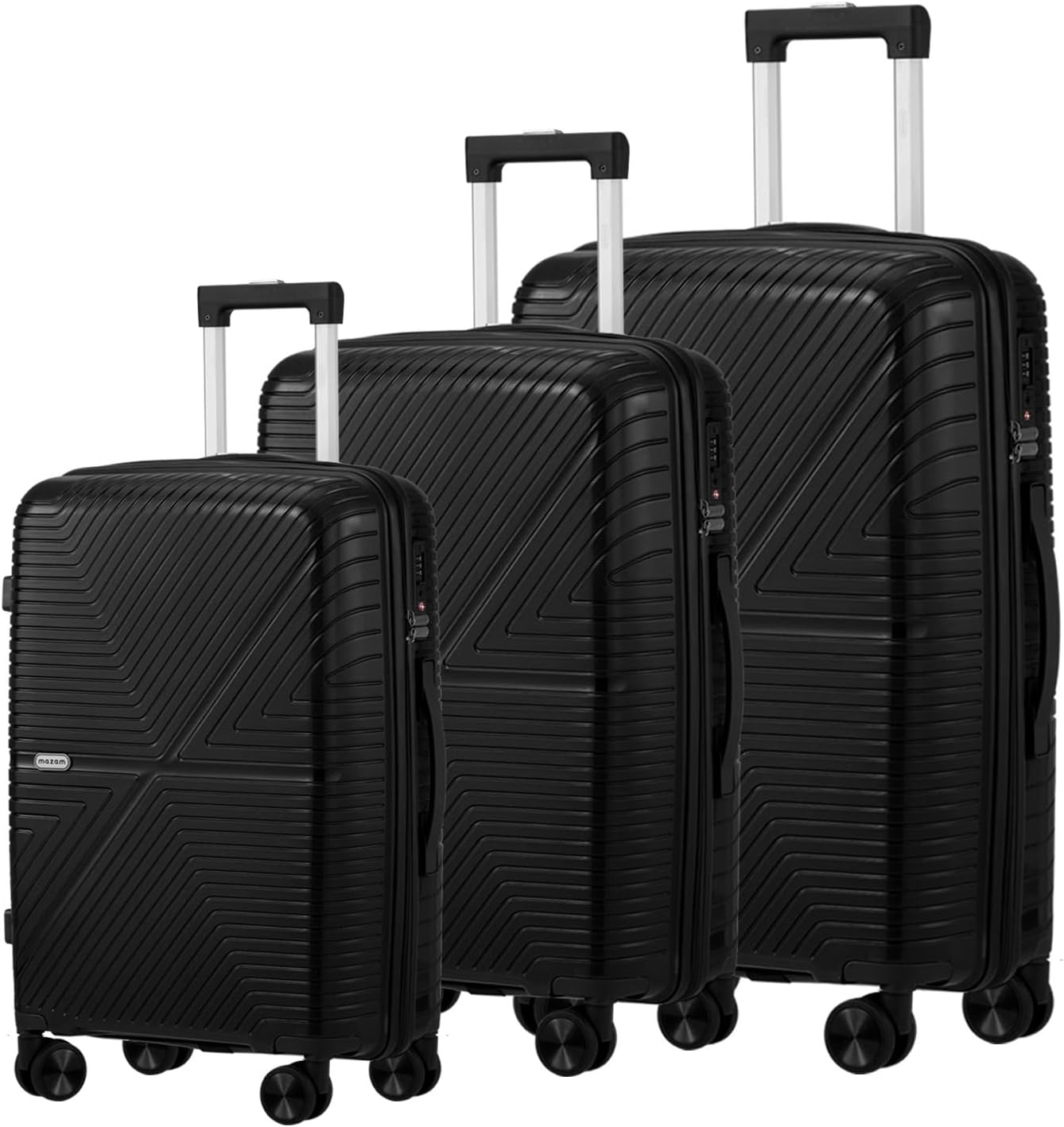MAZAM 20/24/28 Inch Suitcase Luggage Set, Travel Suitcase with Wheels, Carry on Trolley Hardshell Suitcase,T-Sa Lock& Airline Approved, Black image number 2