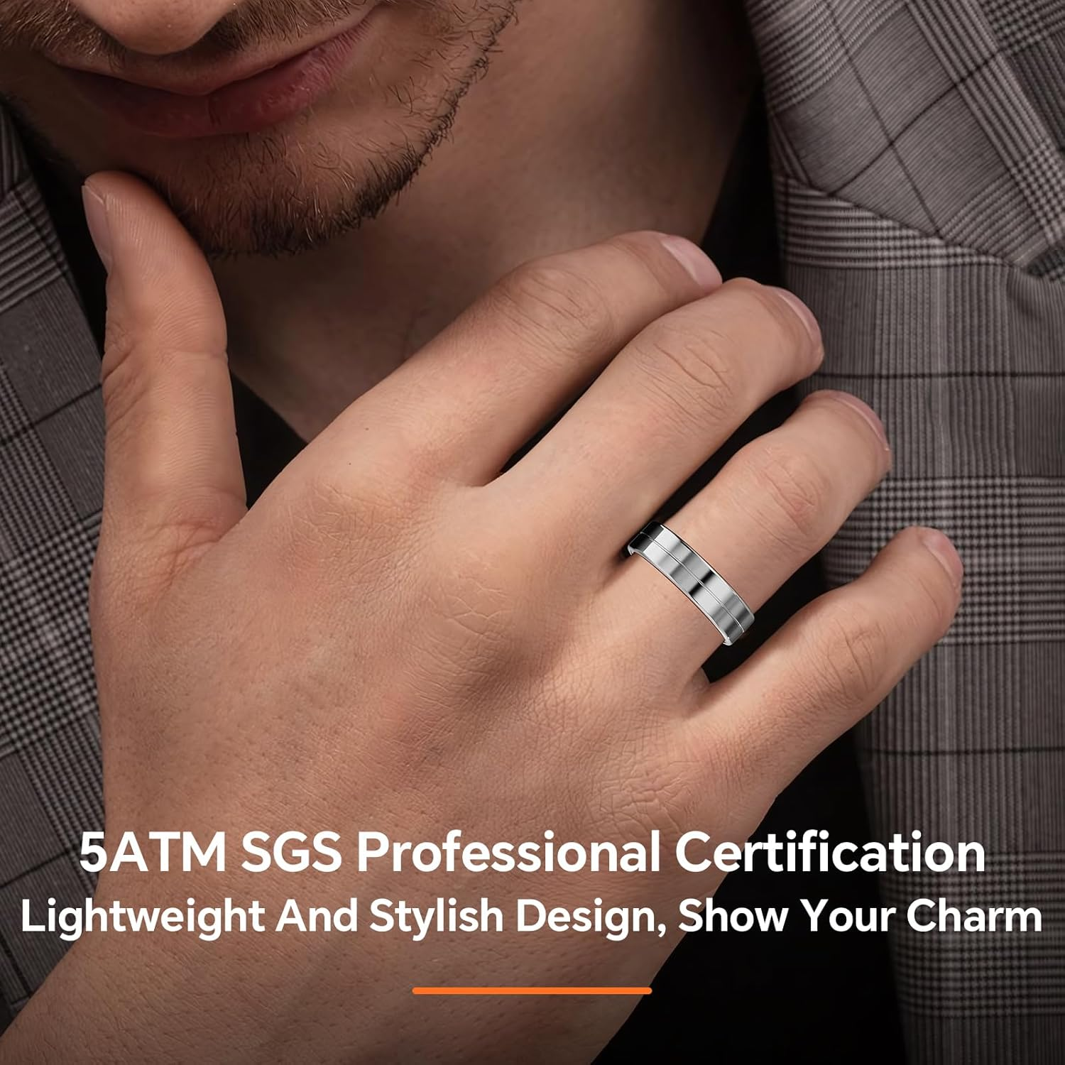 2025 New Ultra-Thin Smart Ring, 24/7 Automatically Tracks Heart Rate, Blood Oxygen, Sleep, Body Temperature, Health Tracker for Men and Women, No Subscription Fee, Android & Ios (Black Size 11)