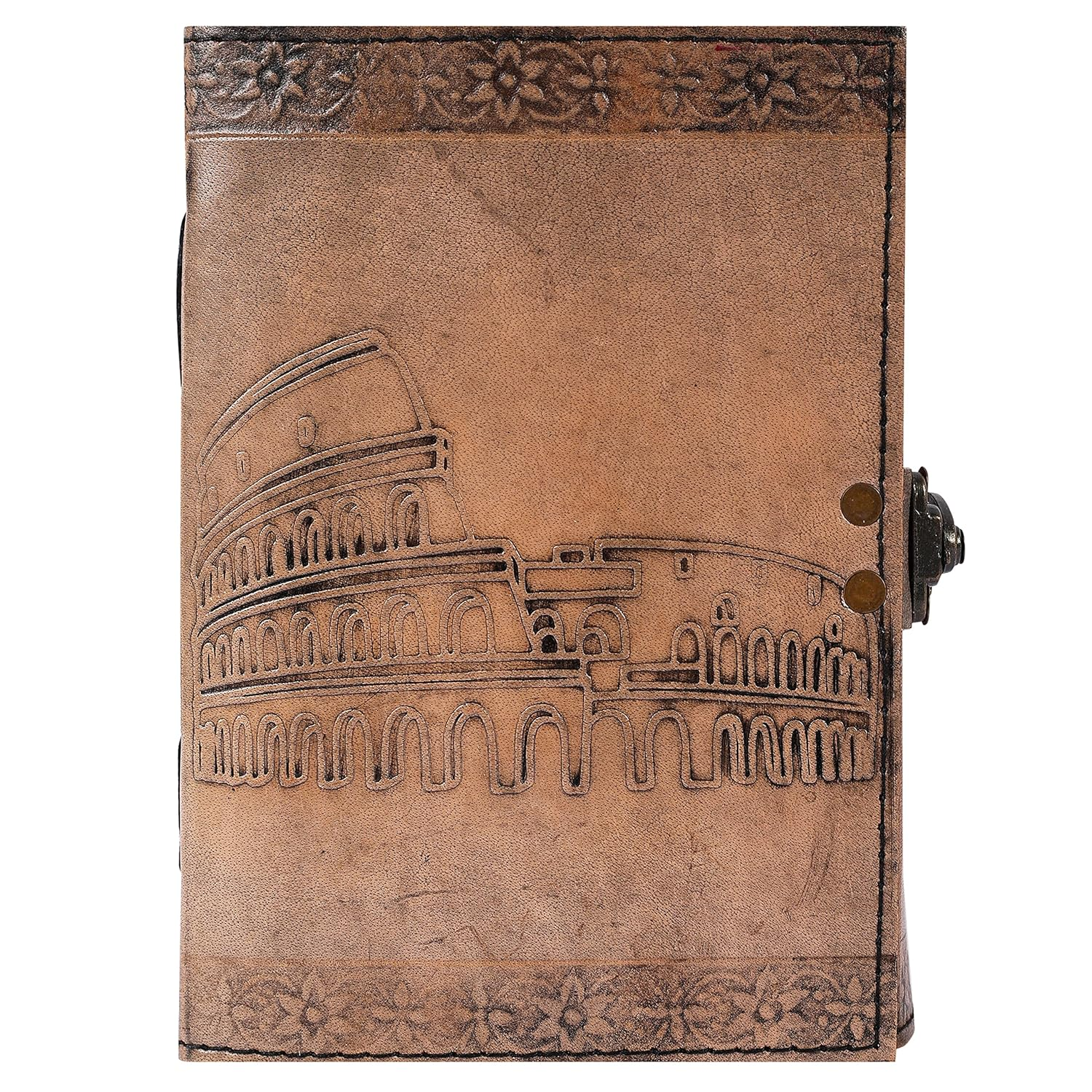 OVERDOSE Colosseum Vintage Leather Journal - Handmade Journal for Students, Office Bound Leather Journal for Men & Women | Sketchbook | Notebook Diary - 5 X 7 Inches | 12 X 17 Cm | A6 image number 1