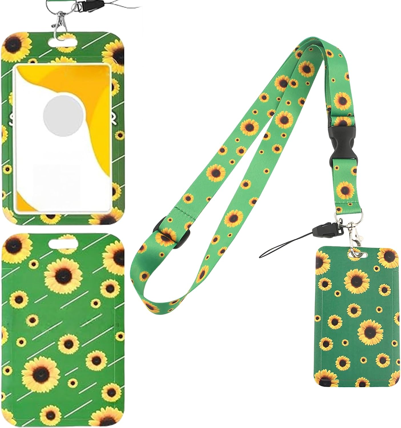 Treayes Lanyard with ID Card Holder, Sunflower ID Card Holder - ABS Plastic Badge Holder for Work, Events, Healthcare Workers, Teachers and Stylish Office Accessories image number 3