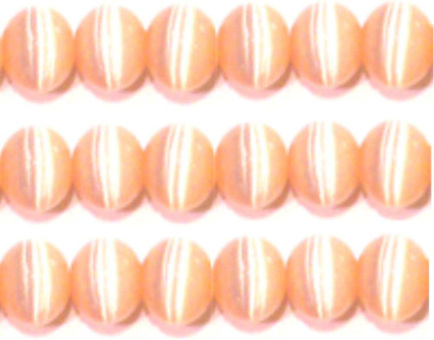 10Mm, 8Mm & 6Mm Cat'S Eye Bead Strands Grade a Fiber Optic, 32 Colors to Choose from (8Mm, Peach)