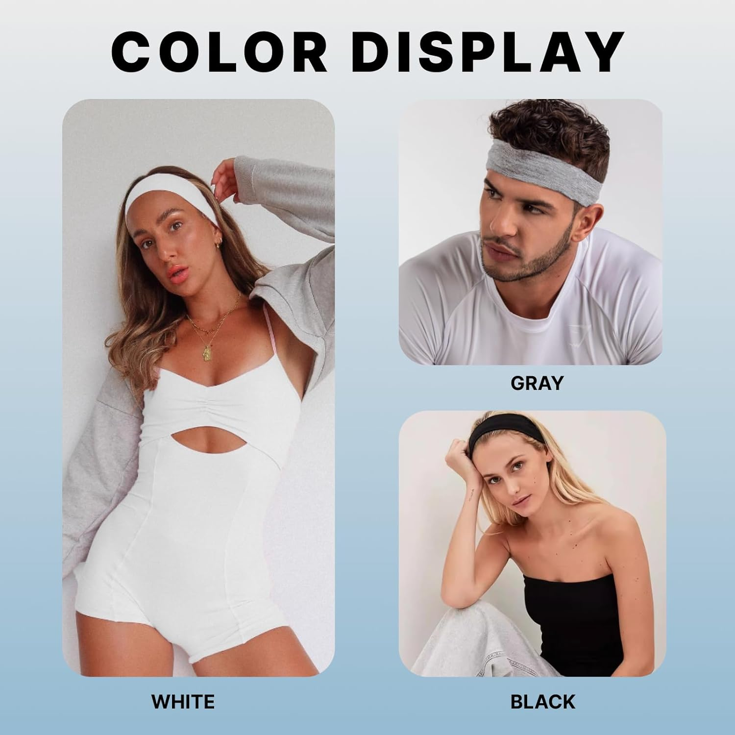 7PCS Non-Slip Headbands for Women, Fashion Sports Hair Bands, Soft Cotton Cloth Stretchy Headbands for Workout, Yoga, Running & Everyday Use, Comfortable & Stylish Hair Accessories image number 2