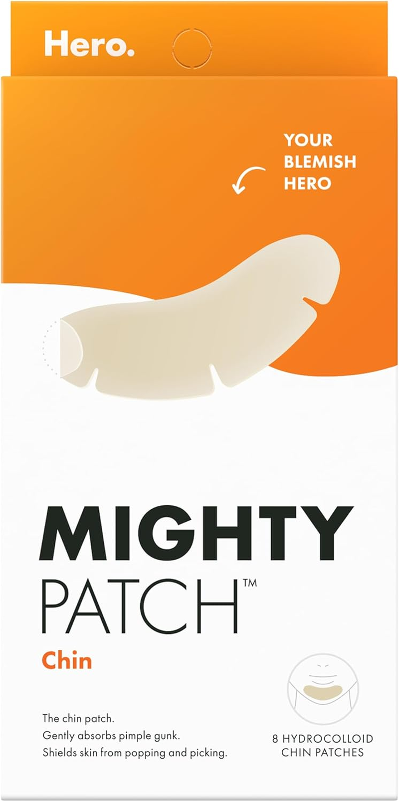 Hero Cosmetics Mighty Patch Chin Patch - Hydrocolloid Acne Pimple Patch for Covering Zits and Blemishes - Spot Stickers for Chin, 8 Patches image number 4