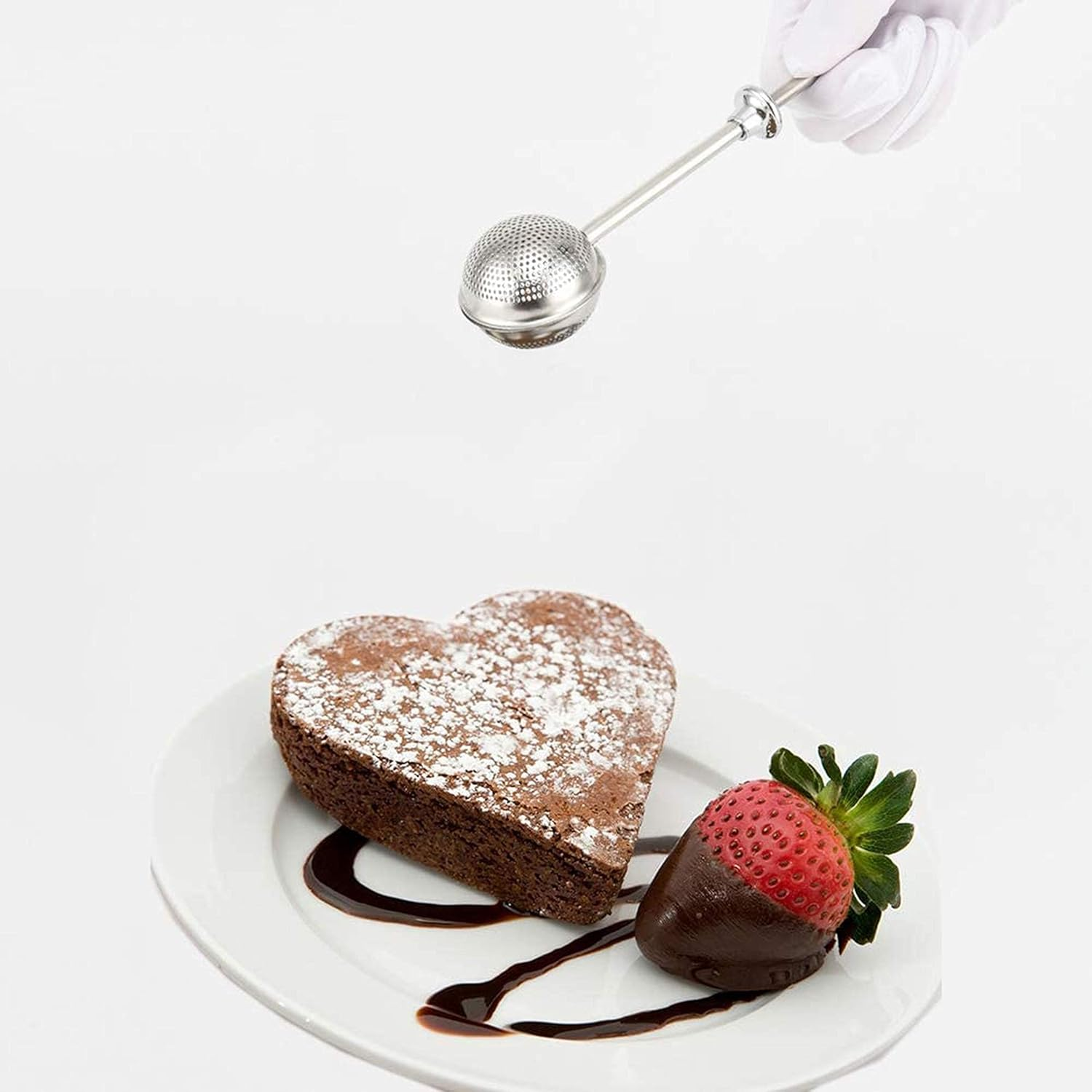 2Pcs Stainless Steel Dusting Bottle Tea Leaf Filter Tea Steeper Loose Leaf Flour Strainer Tea Ball Strainer Tea Leaf Holder Strainer Ball Flour Sieve Tea Spoon Seasoning Snap image number 3