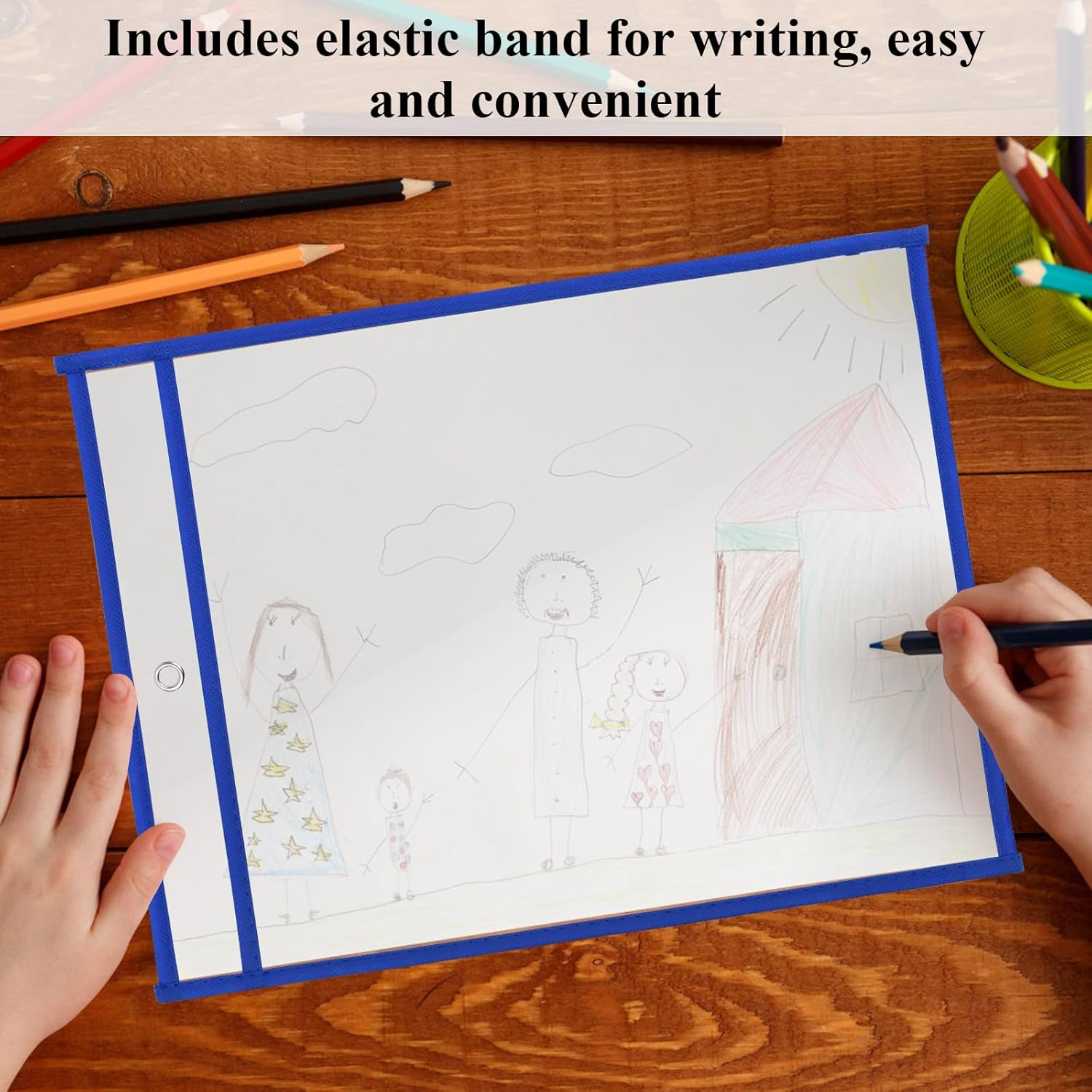 10 Pcs Reusable Dry Erase Pocket Folders 10 Colors, Plastic Paper Holders Sheet Protector, A4 Clear Dry Erase Sleeves, Write and Wipe Clean Pouches Pockets for School Work Use Supplies image number 5