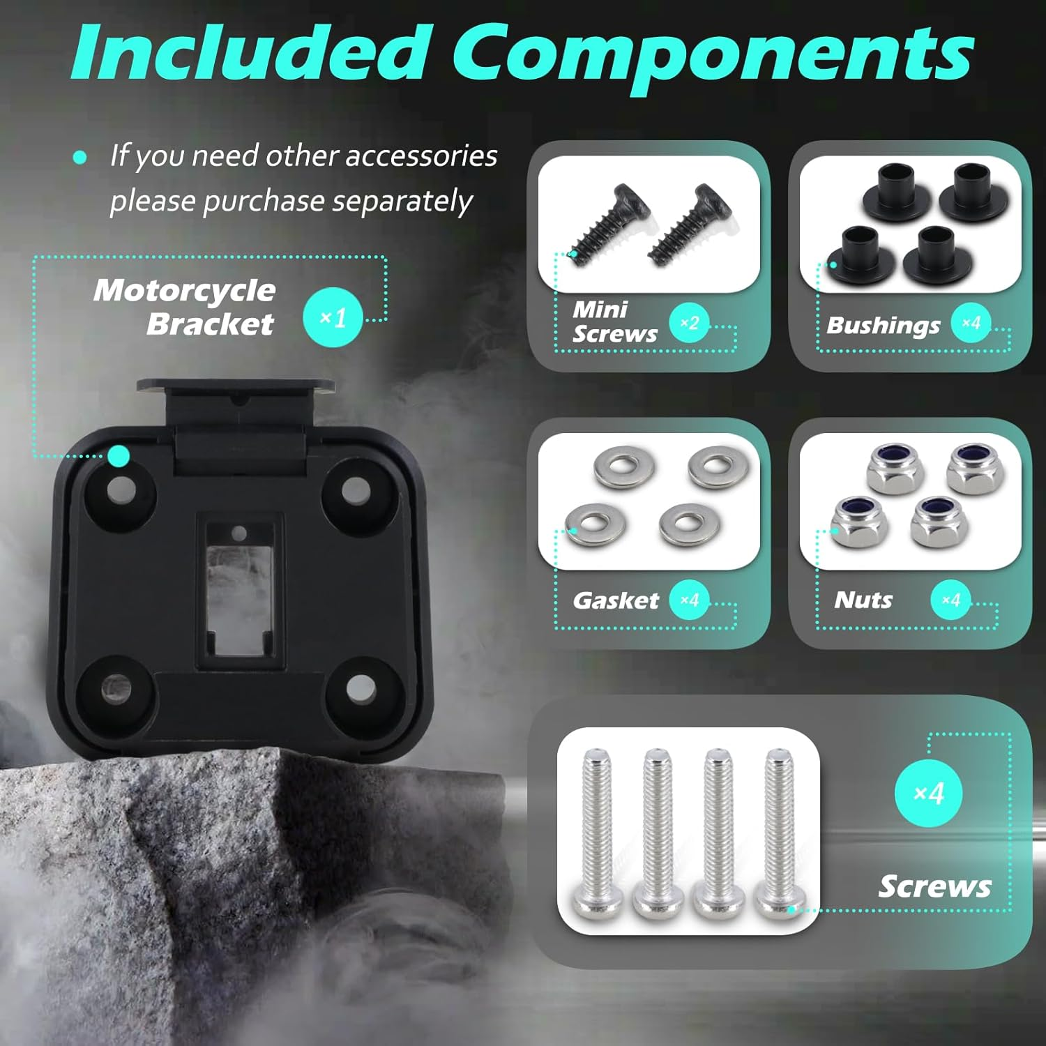 Motorcycle GPS Navigator Mount Bracket Compatible with Garmin Zumo XT & Tread GPS Navigation Device Replace# 010-12953-00 image number 4