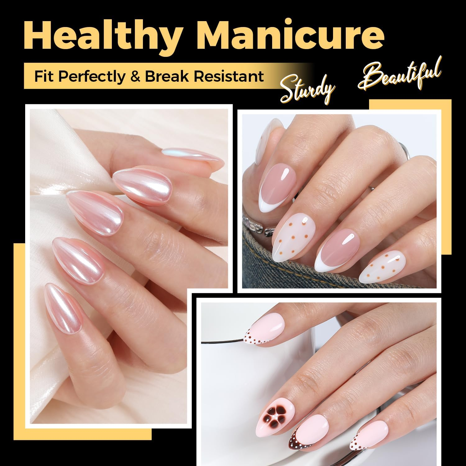 UNA GELLA Almond Nail Tips, Pre-Shape Short Almond Gel Nail Tips 240Pcs Full Cover Soft Gel Fake Nails No C Curve Press on Nails for Women Girl at Home DIY Salon with Box 12 Sizes image number 5