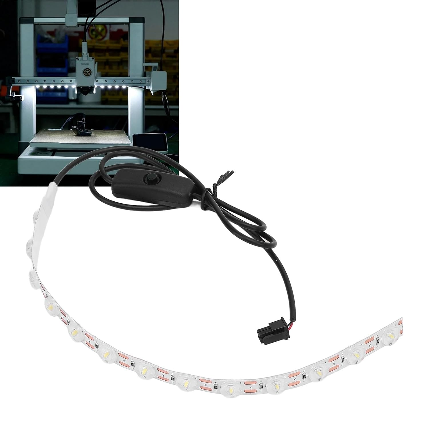 TOPINCN Super Thin Design 3D Printer LED Lighting Strip with High Brightness for Bambu Lab A1 - Easy to Install, Multifunctional image number 4