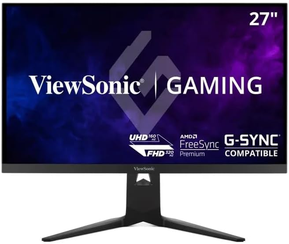 Viewsonic XG275D1-4K 27" Switchable Refresh Rate IPS Gaming Monitor, 4K Uhd@160Hz, Fhd@320Hz, 0.5Ms, AMD Freesync Premium, NVIDIA G-Sync Compatible, Advanced Ergonomics, Eye Care, HDMI, USB-C, DP