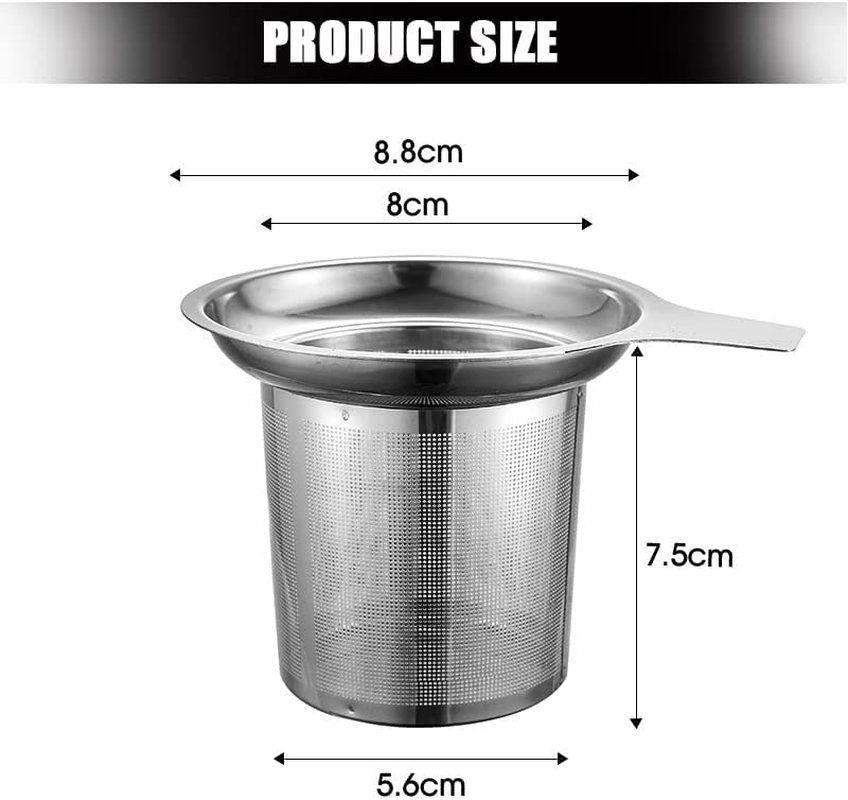 Premium Stainless Steel Universal Tea Strainer,Stainless Steel Fine Mesh Tea Infuser & Coffee Filter Strainer - Reusable, Easy Clean Brew Basket for Loose Leaf Tea and Ground Coffee