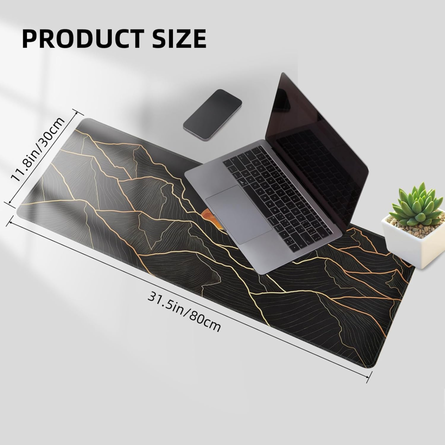 Hopipad Large Gaming Mouse Pad for Desk, Desk Mat with Seamed Edges, Waterproof Desk Pad, Non-Slip Rubber Base, 31.5X11.8 Inch Keyboard Pad Computer Mat, Big XL Black Mousepad - Boating Under The Starry Night image number 7