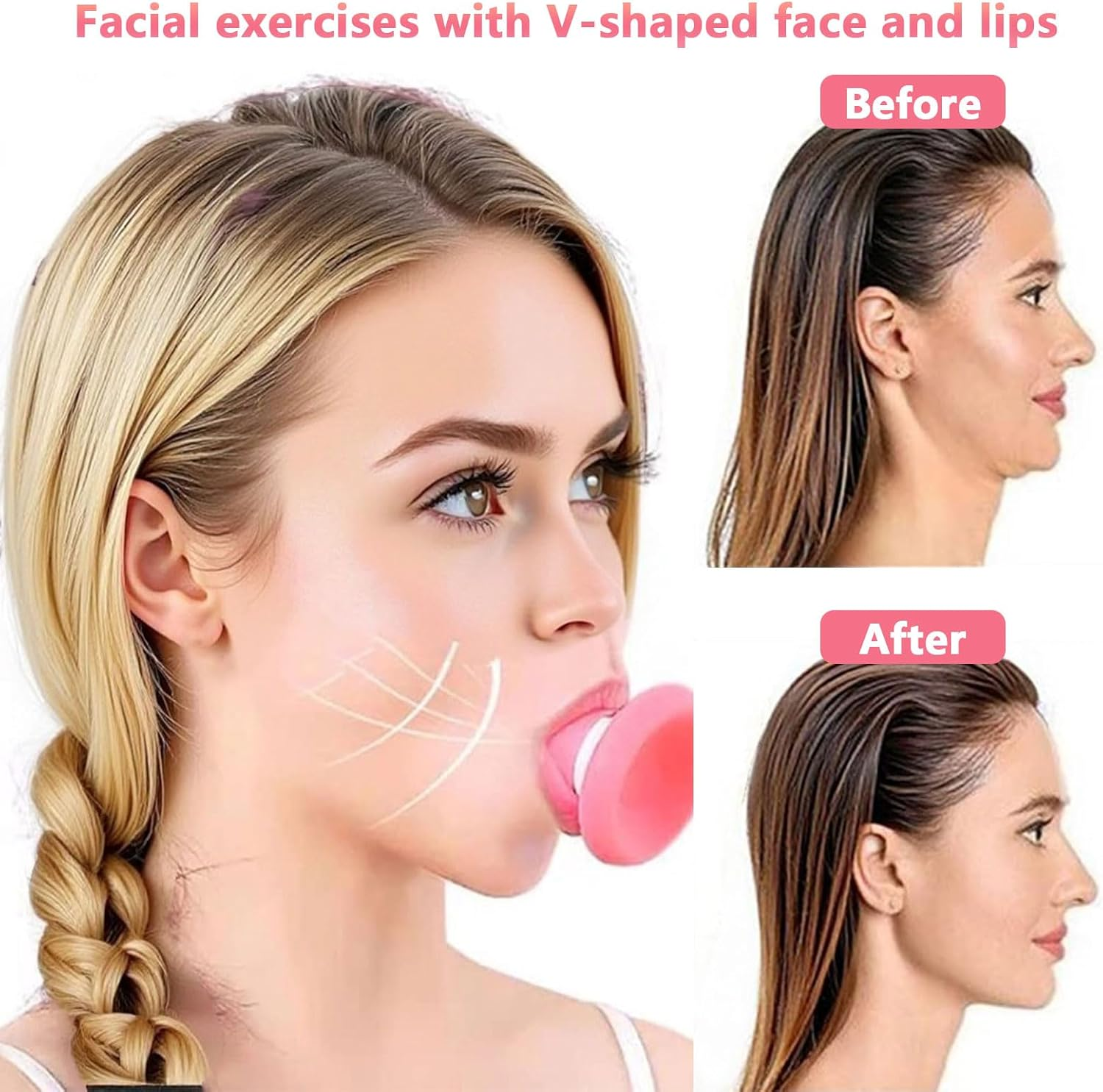 Face Exerciser & Jaw Trainer for Double Chin Reduction, Skin Tightening and Wrinkle Reduction - 22 X 62 X 35 Mm, 1 X Face Slimming Exerciser for Women and Men, Povtor image number 1