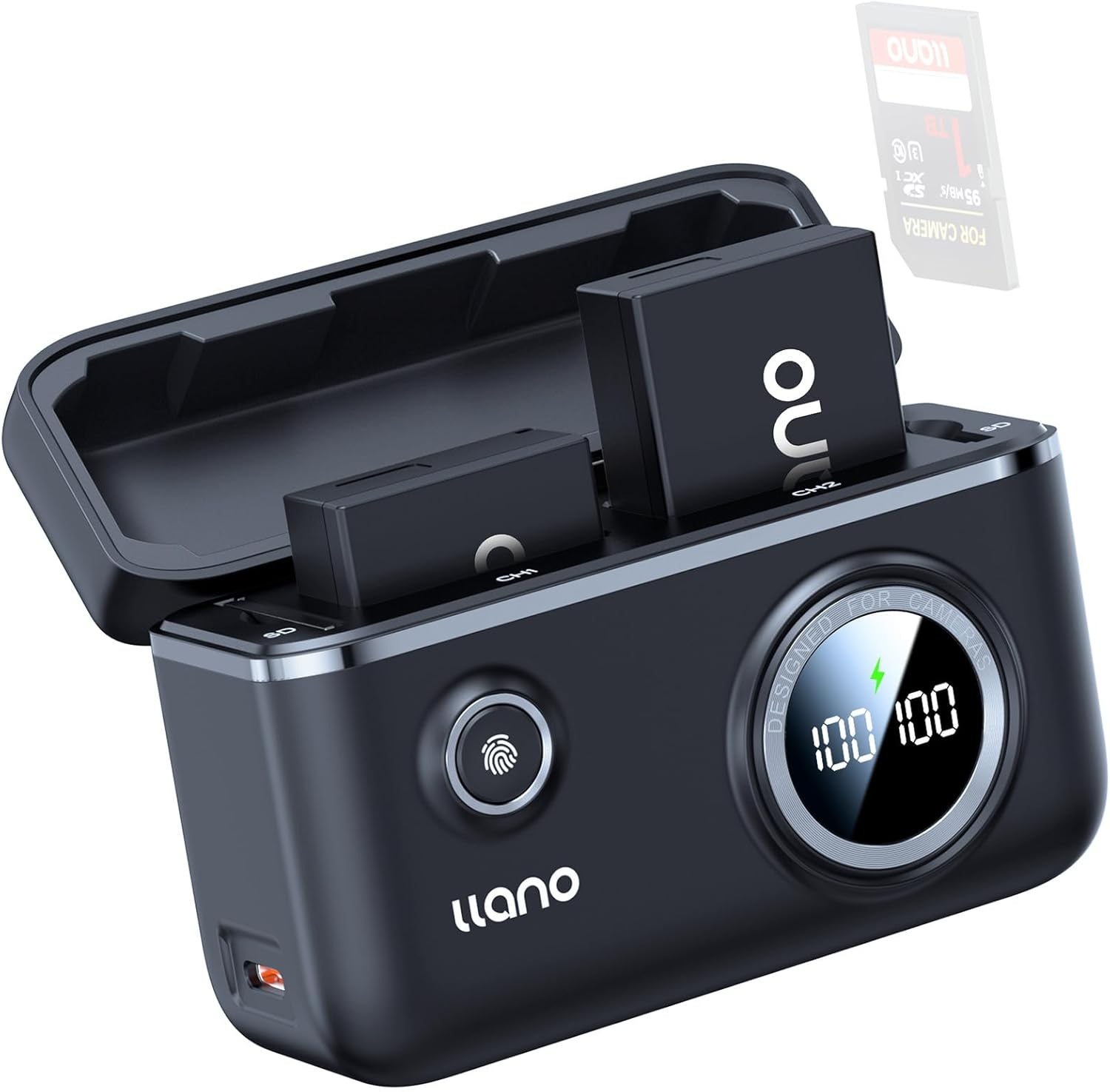 Llano 2-Pack LP-E17 Batteries and 18W Fast Dual USB Charger for Canon EOS R50V,R50,R8, R100,RP,R10, Rebel T7I,T6I,T8I,T6S, SL2, SL3, EOS M3, M5, M6, 250D, with Smart Display and Magnetic Snap Cover image number 5