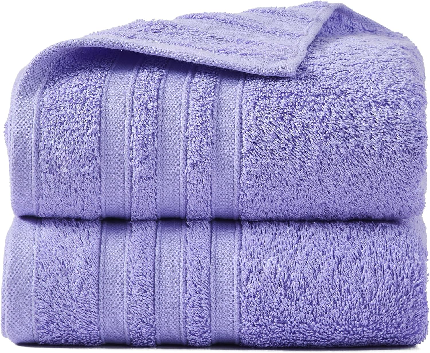 LINENOVA 100% Cotton Bath Towels 2 Pack - Premium 450GSM Soft & Lightweight Towel Set, Quick Dry & Absorbent Bathroom Towels, Ideal for Hotel, Spa and Gym Use (65X130Cm, Lavender) image number 6