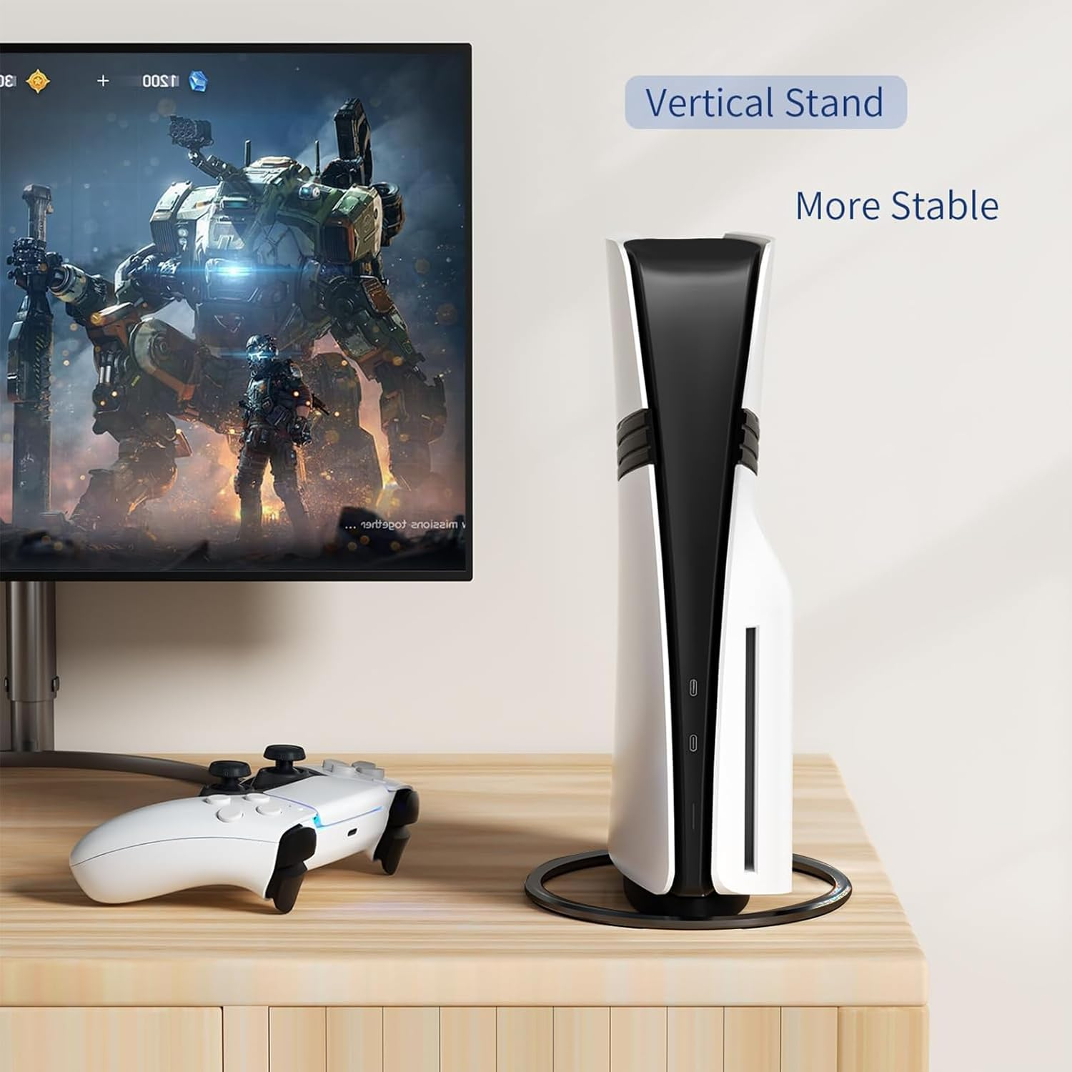 Vertical Bracket for Playstation 5, Vertical Bracket for PS5/PS5 Slim/Ps5 Pro Full Series Console (Metallic Black) for 【Playstation 5 】 image number 4