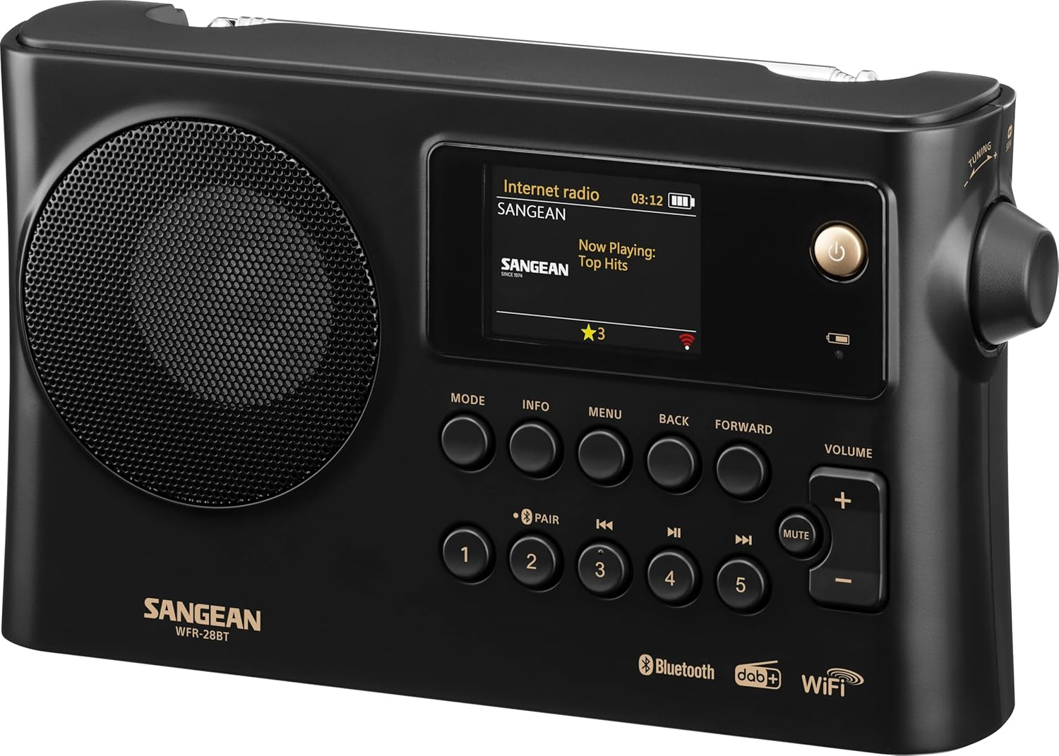 Sangean WFR-28BT Black image number 5