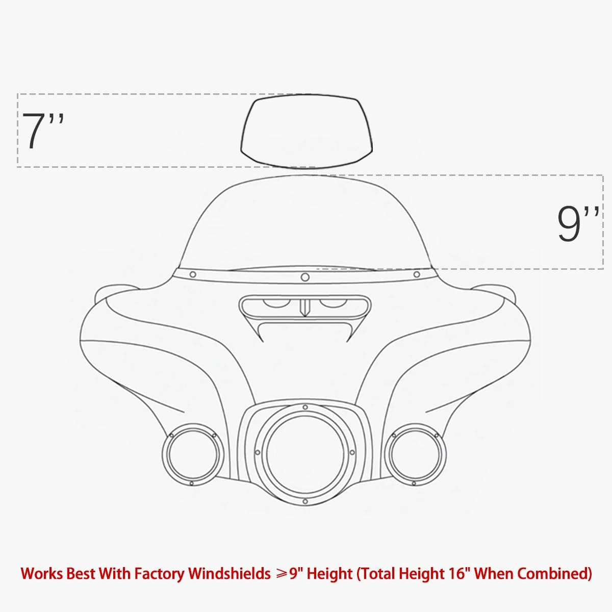 KICRY Motorcycle Windshield Extension Small Windshield Extender Adjustable Clip on Windscreen Spoiler Deflector Universal Fit (New-Clear, 11.88''X7.4'') - Clear image number 4