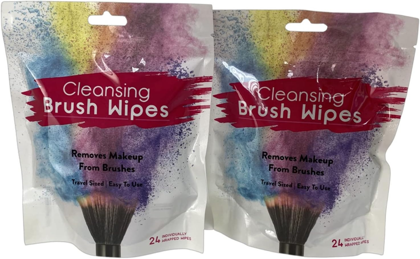 48 Individually Wrapped Makeup Brush Cleansing Cloths - Quick & Convenient Brush Cleaner Wipe- for Make up Artists Cosmetology Students Make up Tutorial on the GO, Travel TSA Approved image number 1