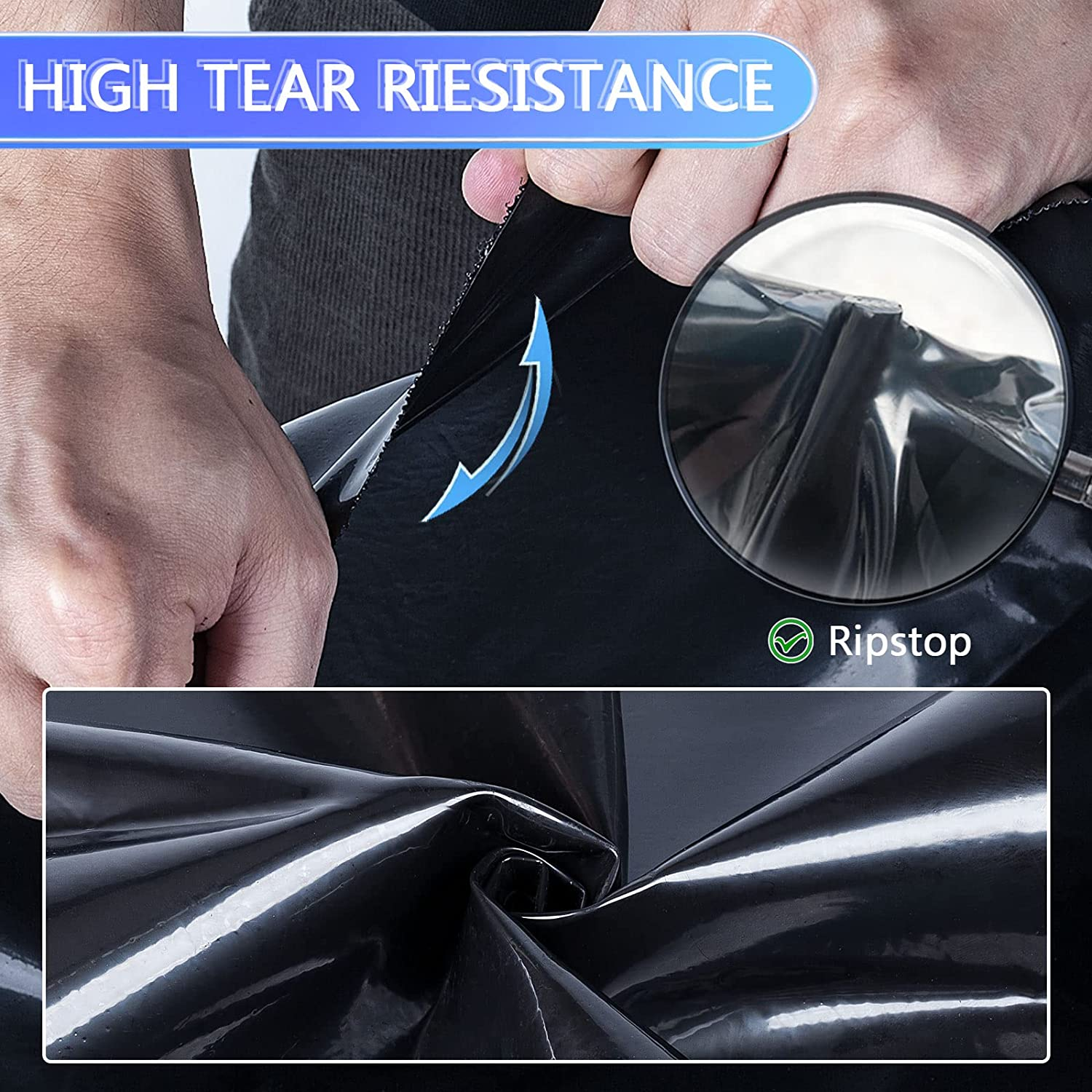 Tolanbbt Pond Liner 7 X 10 Ft, 20 Mil HDPE UV Resistant Preformed Pond Liner Easy Cutting, Underlayment for Fountain, Waterfall, Koi Pondsand Water Garden (Black) image number 2