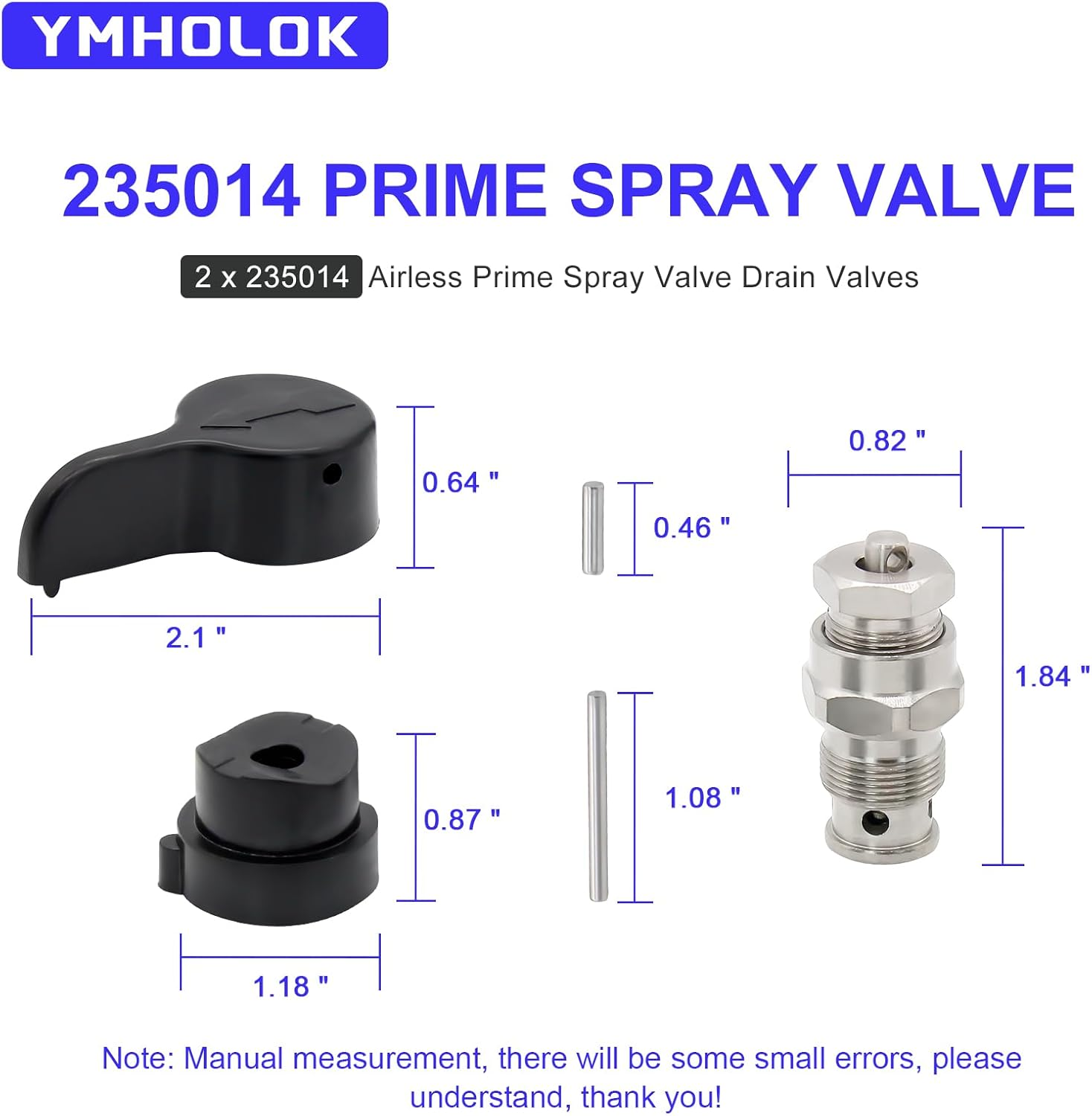 2PCS 235014 Airless Prime Spray Drain Dump Valve Repair Kit Fit for Graco 210 230 495 595 3400 390 395 490 495 595 Airless Paint Sprayer image number 2