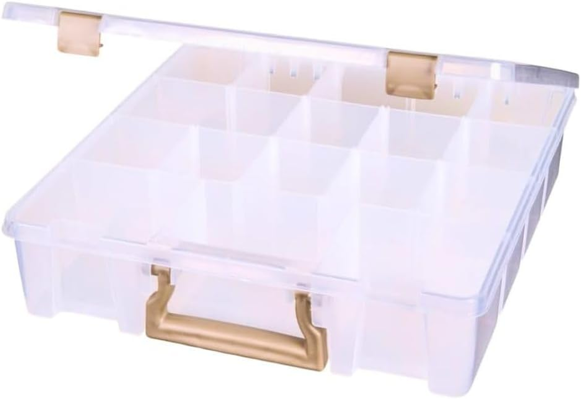 Artbin 9007AB Super Satchel with Removable Dividers, Portable Art & Craft Organizer with Handle, [1] Plastic Storage Case, Clear image number 2