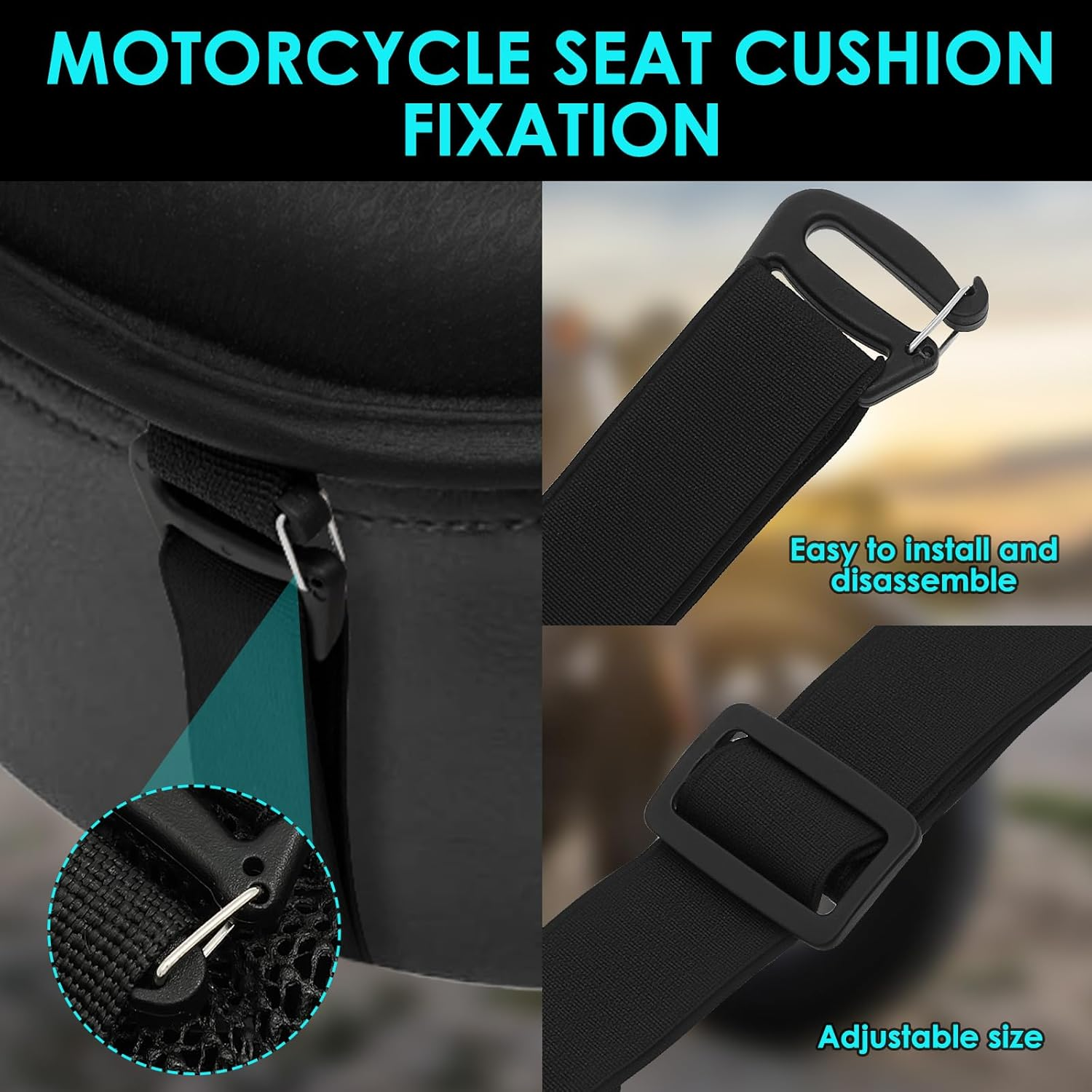 Motorcycle Gel Seat, Cushion Shock, Absorbing Breathable Motorcycle Gel Seat, 3D Honeycomb Structure, Pad Petal Shape Design, Stay Cool and Comfortable for Long Ride image number 3