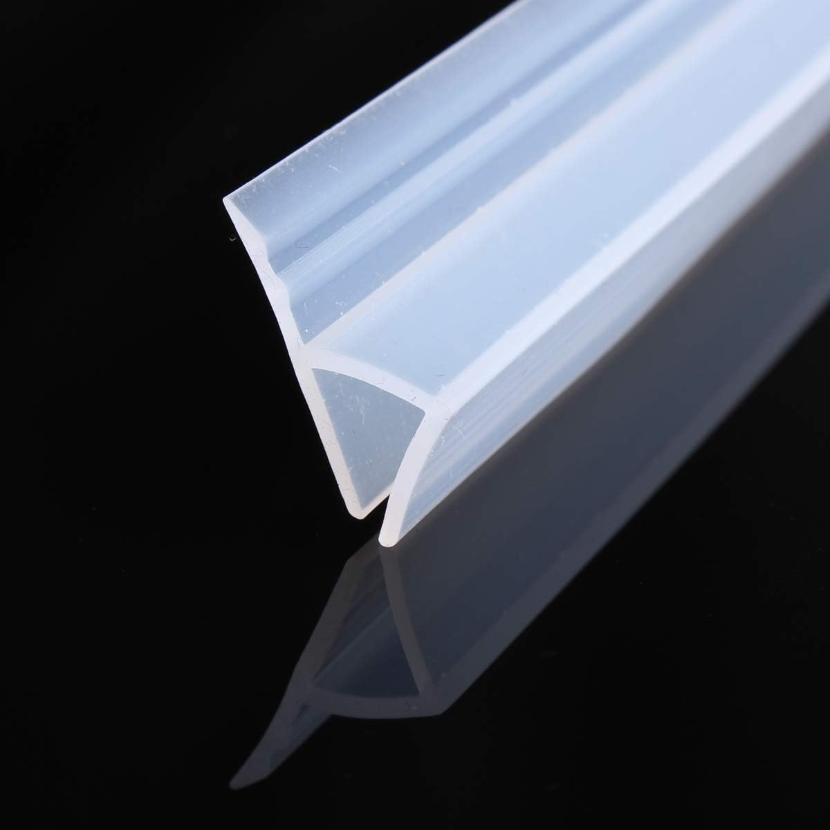 2M Shower Door Seal Strip Frameless Door Sweep Flexible Glass Seal Roll to Stop Shower Leaks, Transparent H Shape (6Mm) image number 4