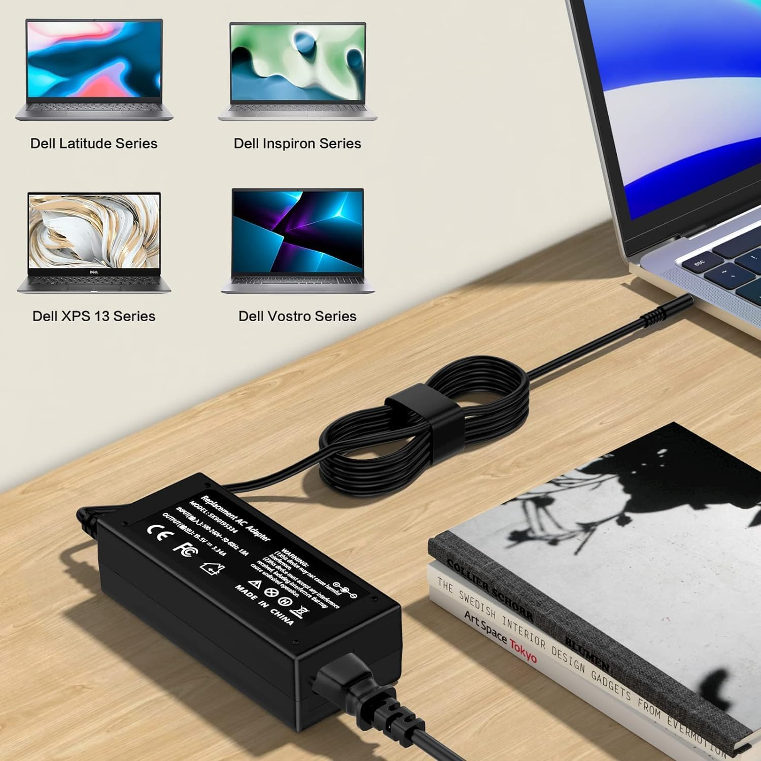 Charger for Dell Laptop Computer 65W 45W Fit for Inspiron 11/13/14/15/17 3000 5000 7000 Series(3583 3593 5570) Latitude E5450 XPS 13-65 Watt 45 Watt AC 2-In-1 Computer Adapter Power Cord (4.5*3.0 Mm)