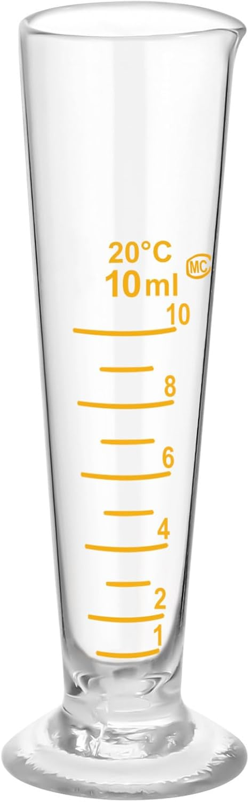 Cabilock 10Ml Professional Lab Graduated Measuring Cup with Spout Wide Mouth Glass Conical Beaker Laboratory Measuring Scale Cup Experiment Tool Accessories image number 6