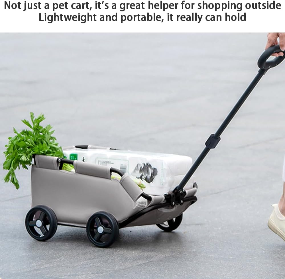 Small Pet Stroller,Folding Dog Pet Stroller,Dog Carrier with Wheels,Pet Travel Cart,360&deg; Rotating Handle,Multi-Functional Cart,For Small Dogs image number 2