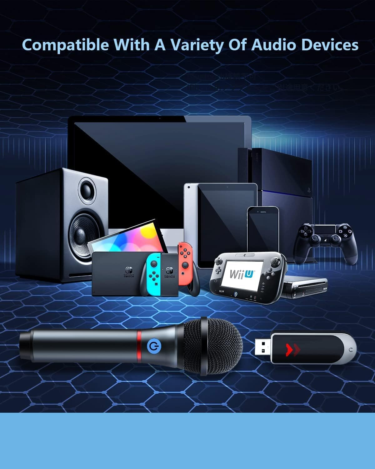 Lococo Wireless Microphone,Uhf Metal Rechargeable Handheld Dynamic Mic with USB Receiver Mute Function for Karaoke Party,Computer,Mobile Phone,Amplifier,Pa System,Singing Machine image number 2