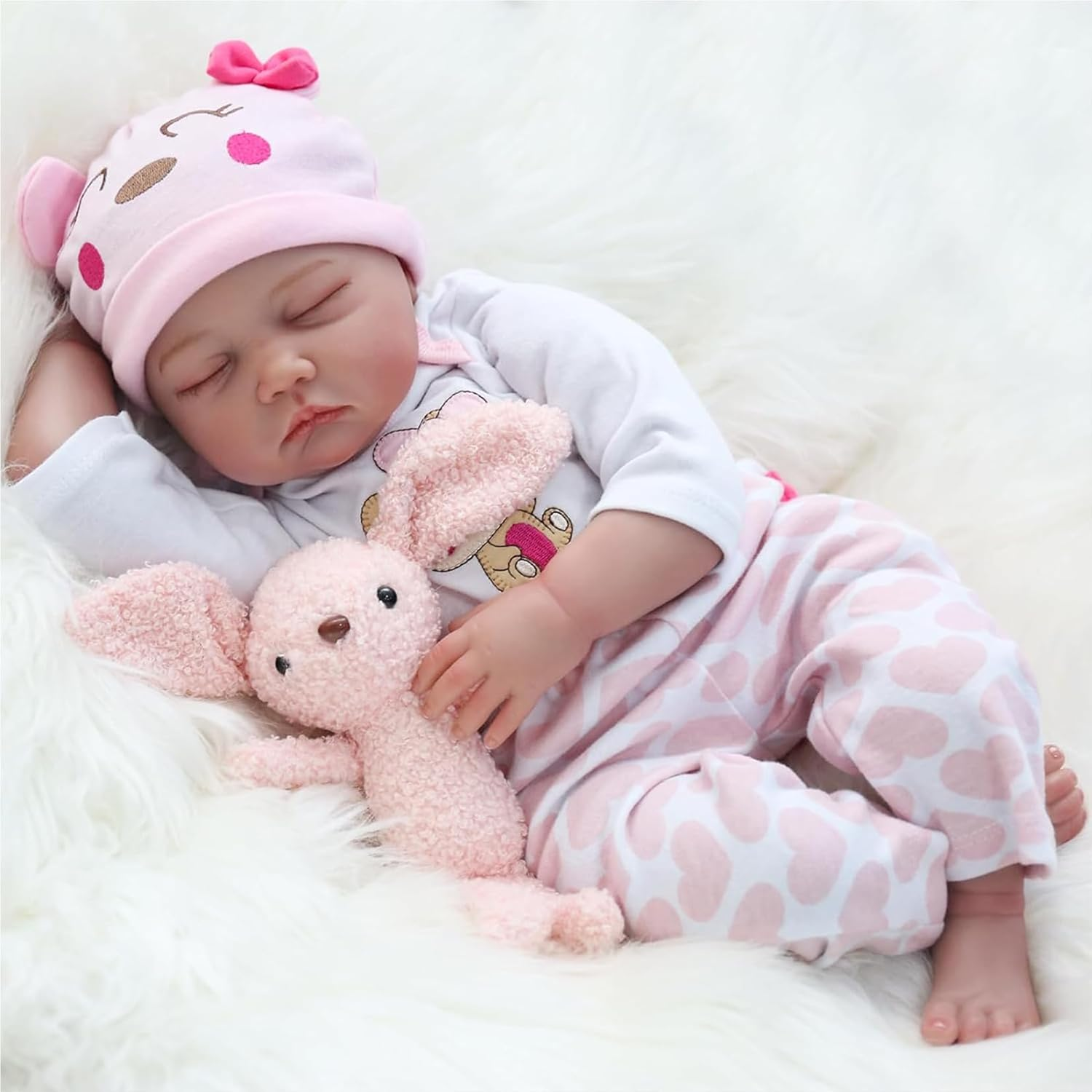 22Inches 55Cm Reborn Doll Baby Girls Realistic Handmade Soft Silicone Vinyl Beautiful Newborn Baby Dolls Real Life Baby Dolls Suitable for Ages 3+ Toys Gifts image number 2