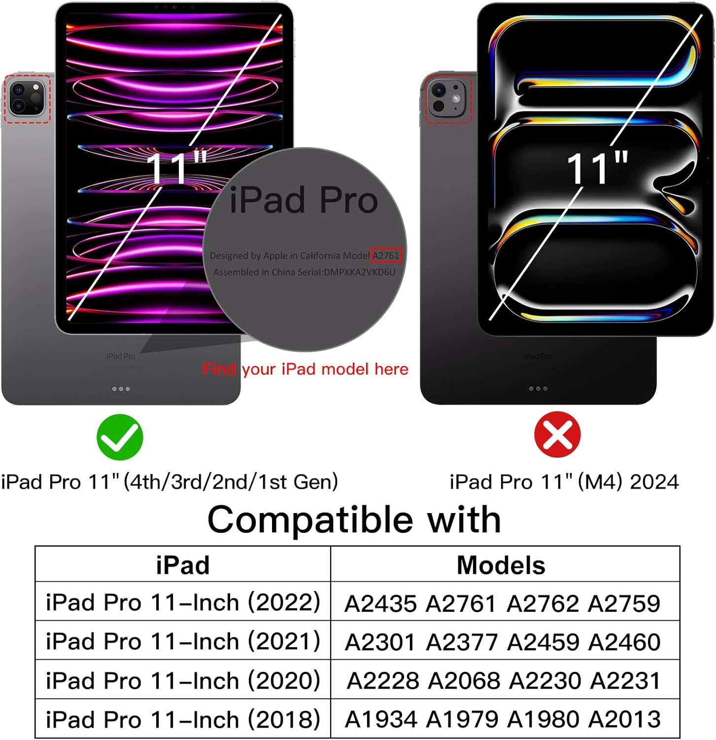 Jetech Case for Ipad Pro 11-Inch, 2022/2021/2020/2018 Model, Compatible with Pencil, Cover Auto Wake/Sleep (Light Purple) - Black image number 3