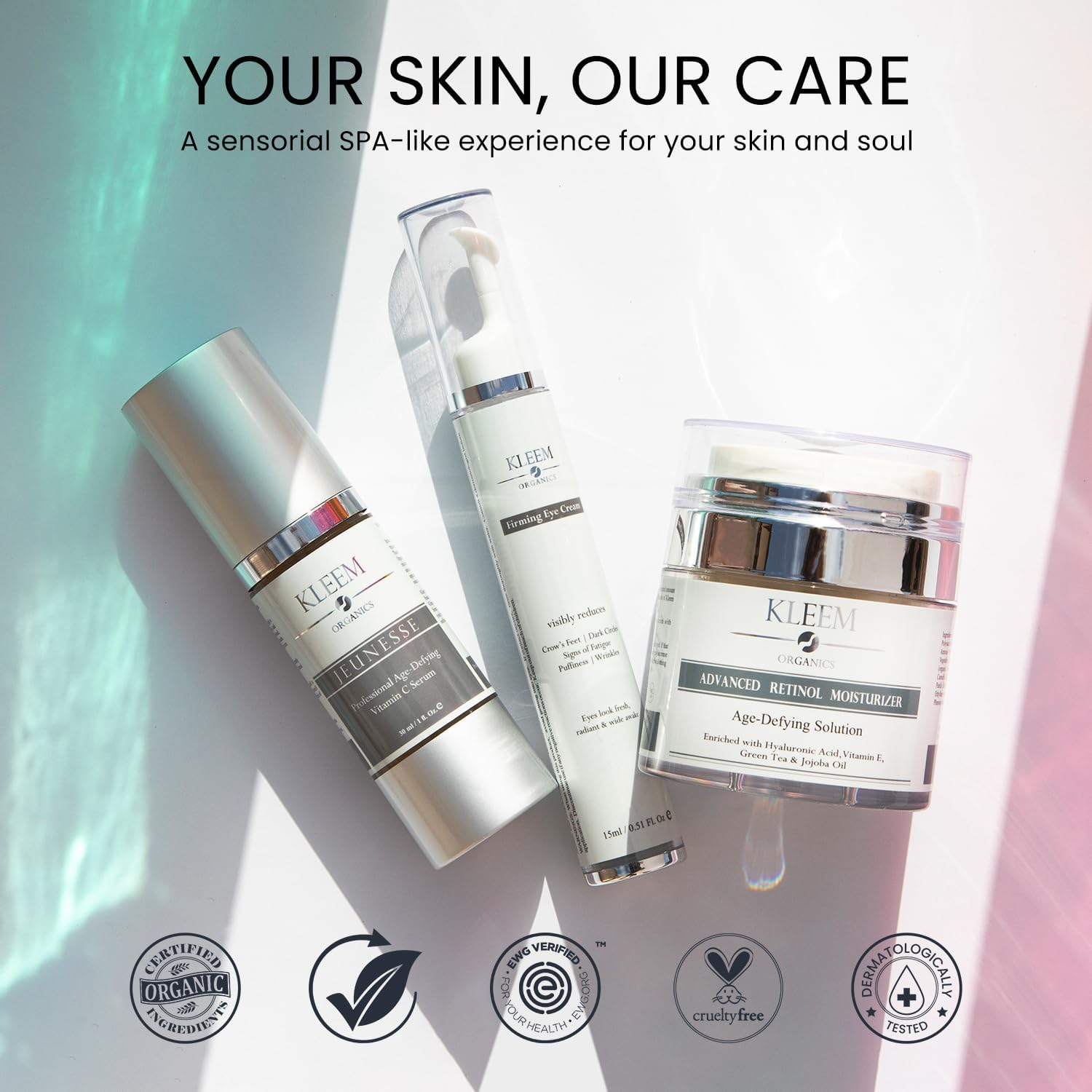 KLEEM Organics Vitamin C Serum for Face with Hyaluronic Acid & Vitamin E &ndash; Hydrating Antioxidant Facial Serum for Daily Skincare, Lightweight for All Skin Types, 30Ml image number 2