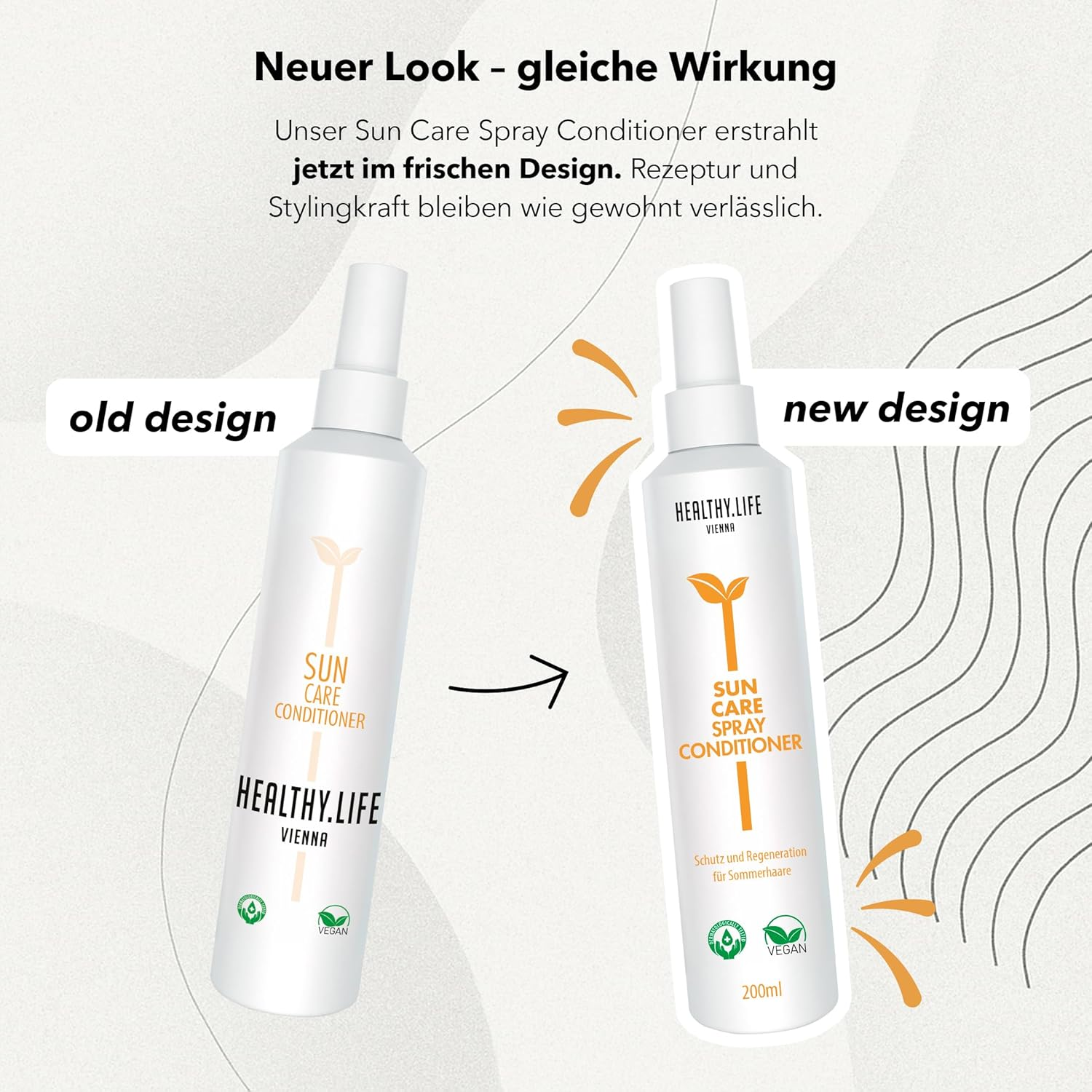 HLV Hair Care Spray with UV Protection, Sun Care Conditioner Spray, Vegan Hair Care with Panthenol & Agave, Protection against Sun and Salt Water, for Moisture and Combable, Smooth Hair (200 Ml)