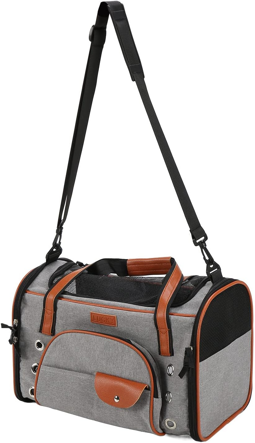 Portable Frame Soft Surface Pet Carrier, with Top Zipper, Foldable Pet Carrier Bag, Pet Travel Bag for Cat and Small Dog Home Outdoor Medium image number 6