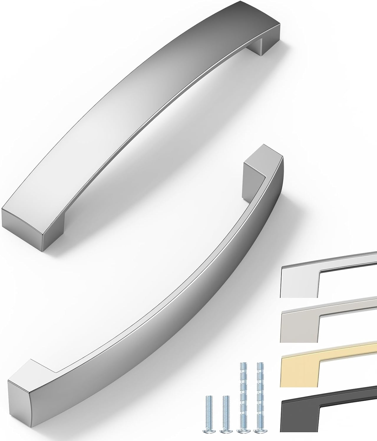 ELEBUILD Pack of 12 Handles 160Mm Chrome Cupboard Handles Elegant Kitchen Handles