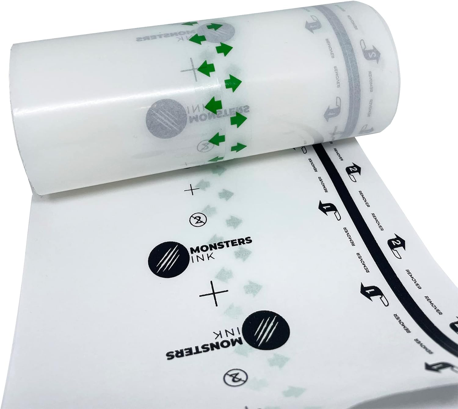 Monsters Ink Tattoo Matte Second Skin Tattoo Cover Tattoo Bandage Waterproof Second Skin Transparent Dressing Bandage for Faster Healing (15Cm X 10M Roll)